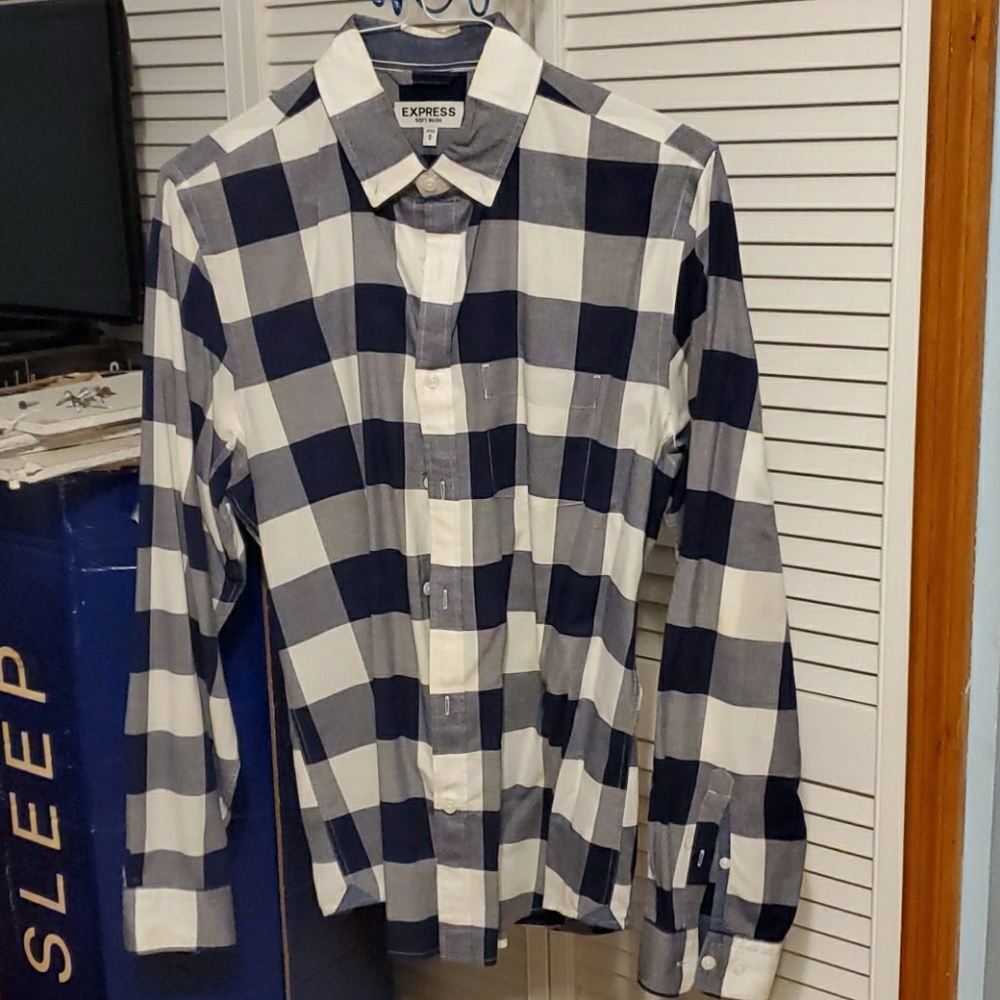 🏷Express Checker Plaid Soft Wash ButtonDow…